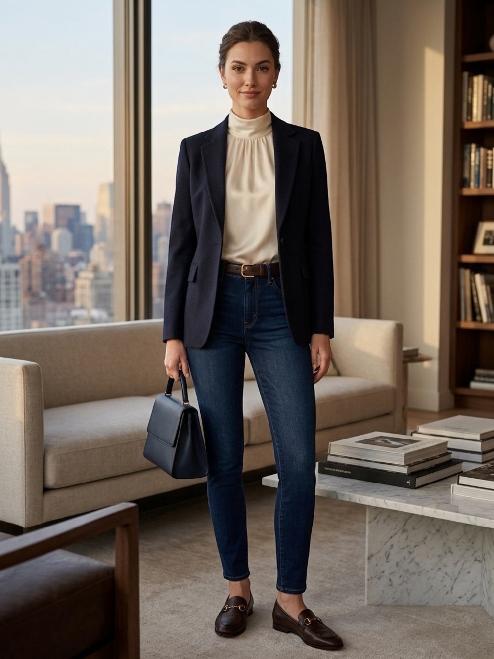 Banana Republic Women’s Skinny Jeans in Dark Blue